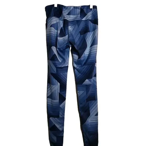 ATHLETA Blue Frost Chaturanga Legging Tight Geometric Athletic Yoga Size S - Picture 3 of 7